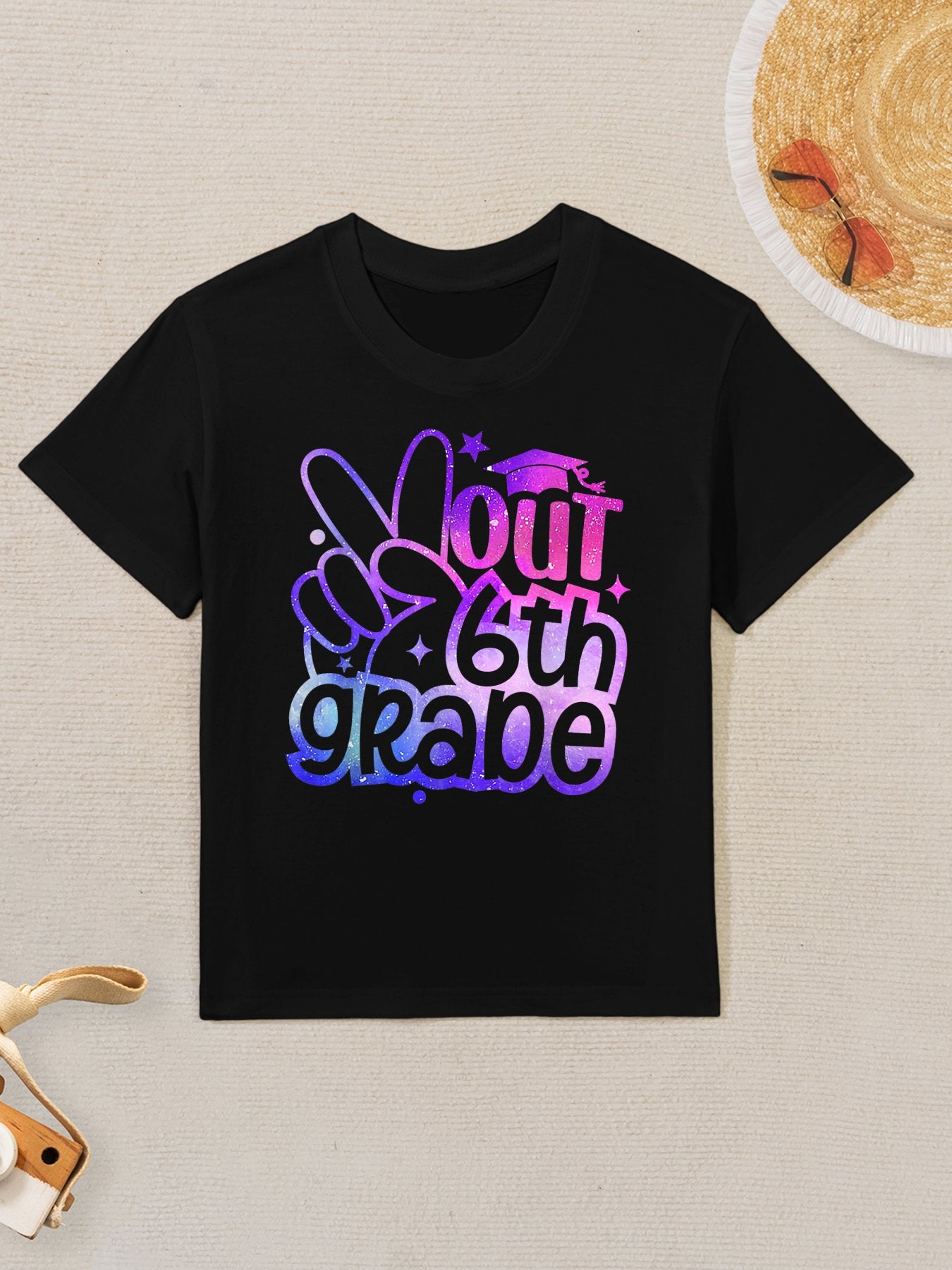 Peace Out 6th Grade Graduation Last Day Of School Tie Dye Kids T-Shirt