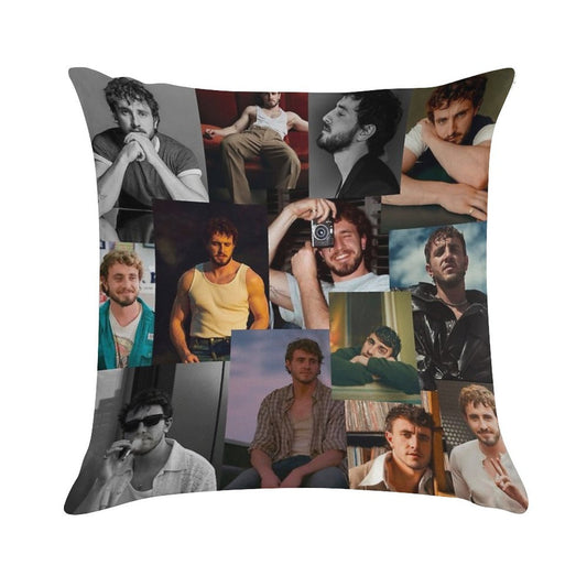 Paul Mescal Collage Soft Durable Construction Throw Pillow
