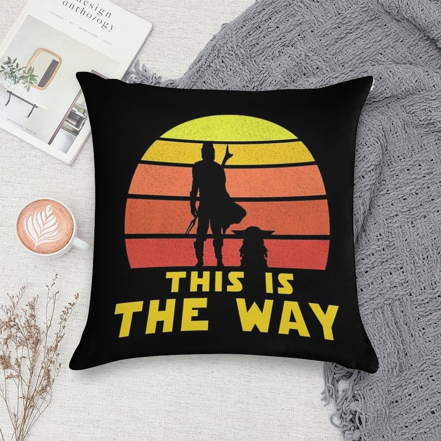 Mando Retro Vol.1 Soft Short Plush Fabric Throw Pillow