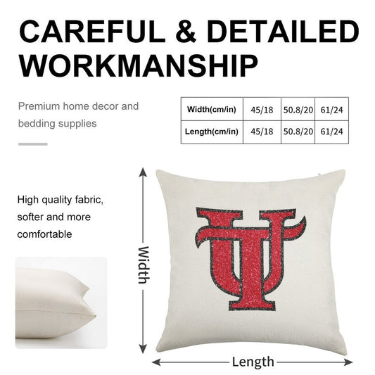 Utampa Glitter Logo Linen Throw Pillow Cover