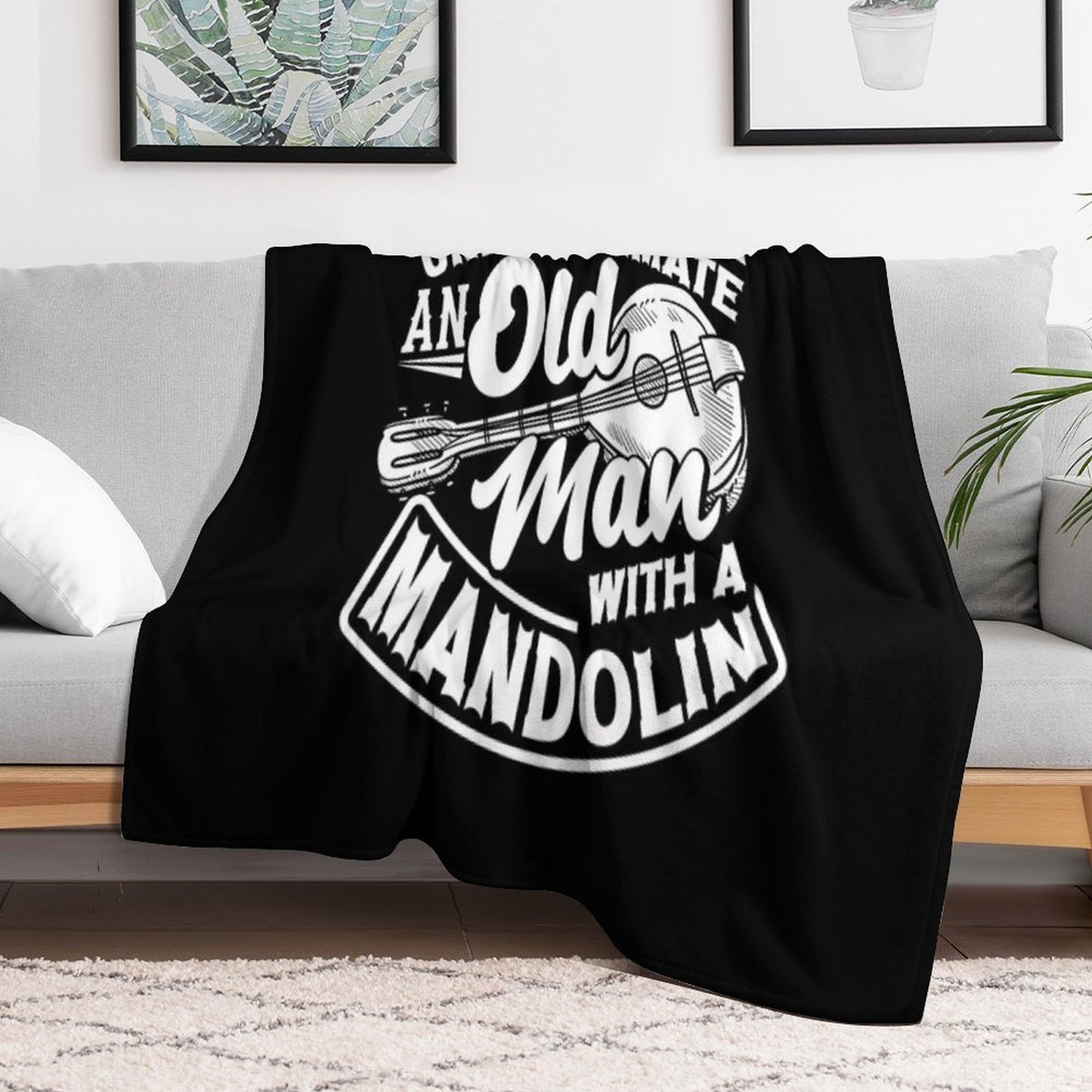 Mandolin Mandolinist Old Mandolin Player Throw Blanket