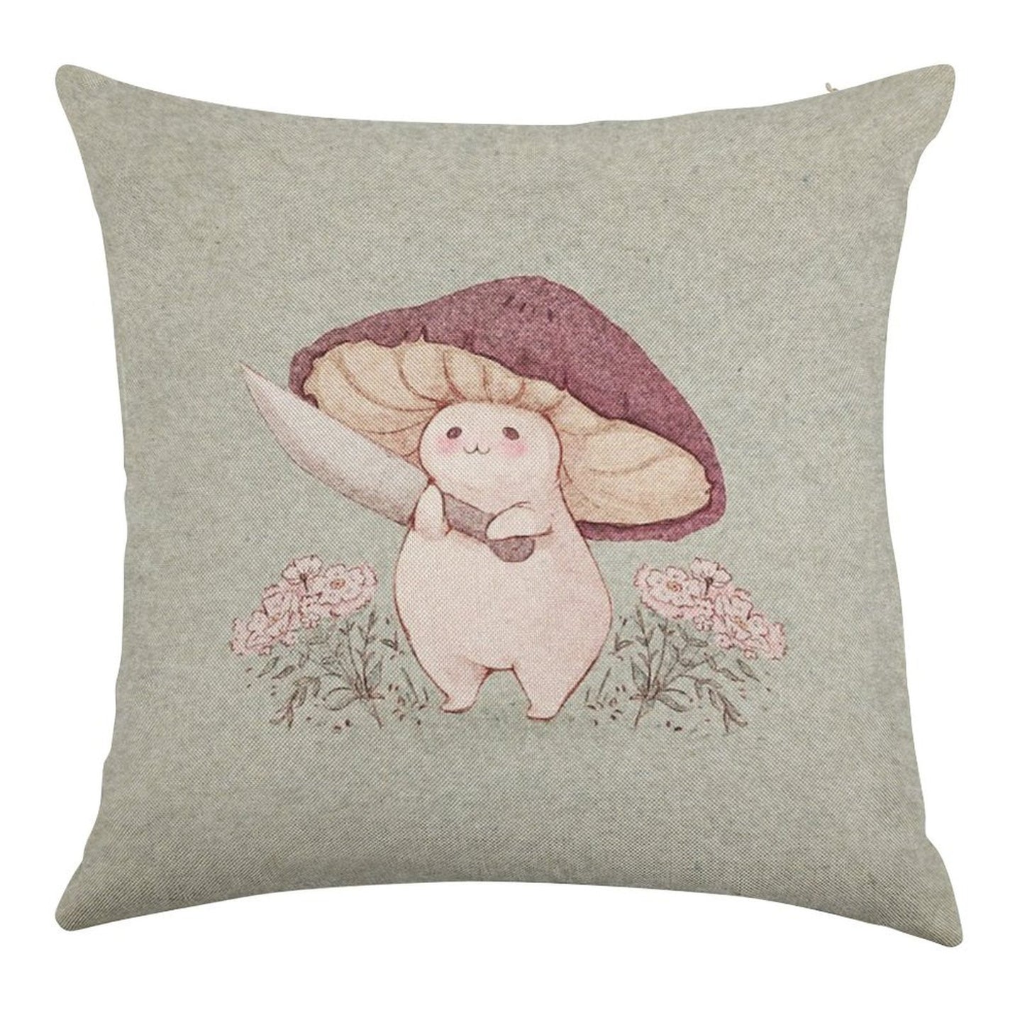 Let Me See What You Have Little Mushroom (no Text) Linen Throw Pillow Cover