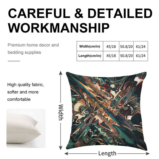 Melting Copper Abstract Linen Throw Pillow Cover