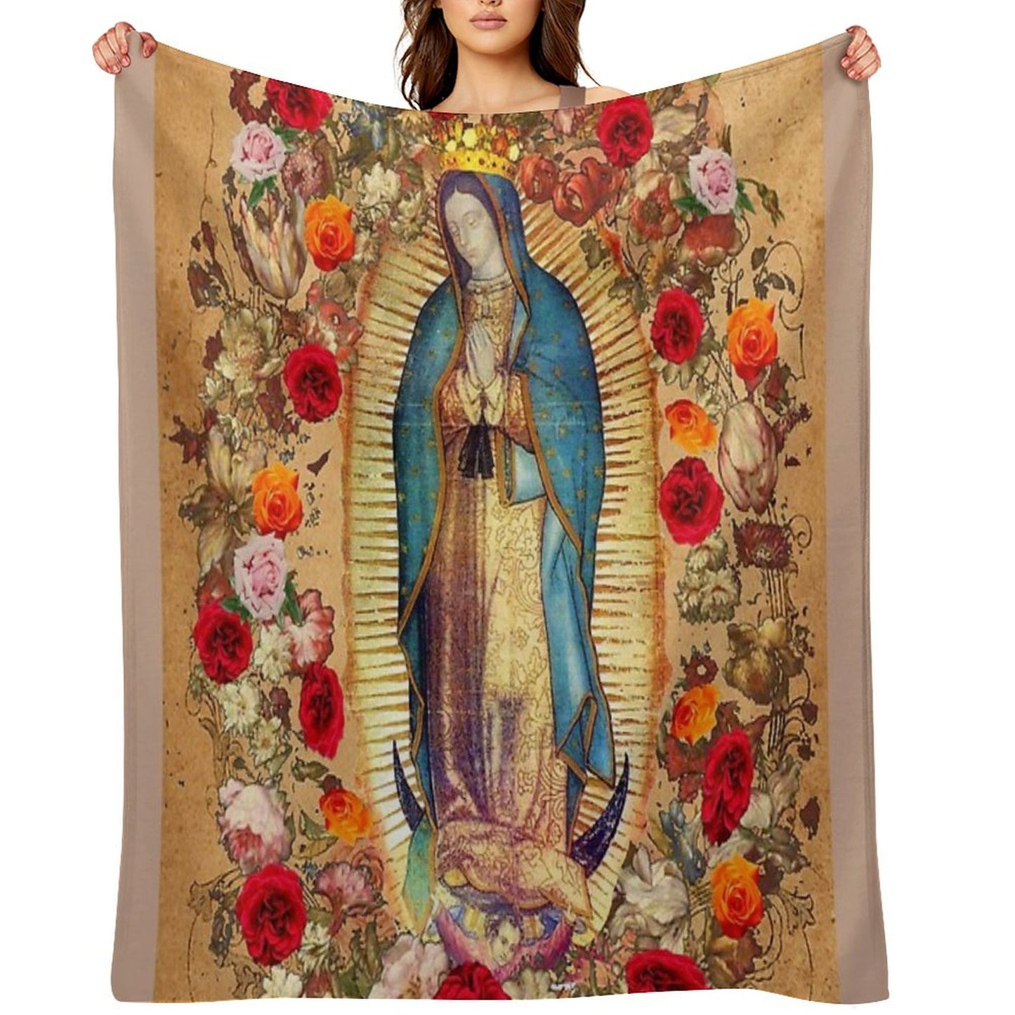 Our Lady of Guadalupe Virgin Mary Catholic Mexico Throw Blanket