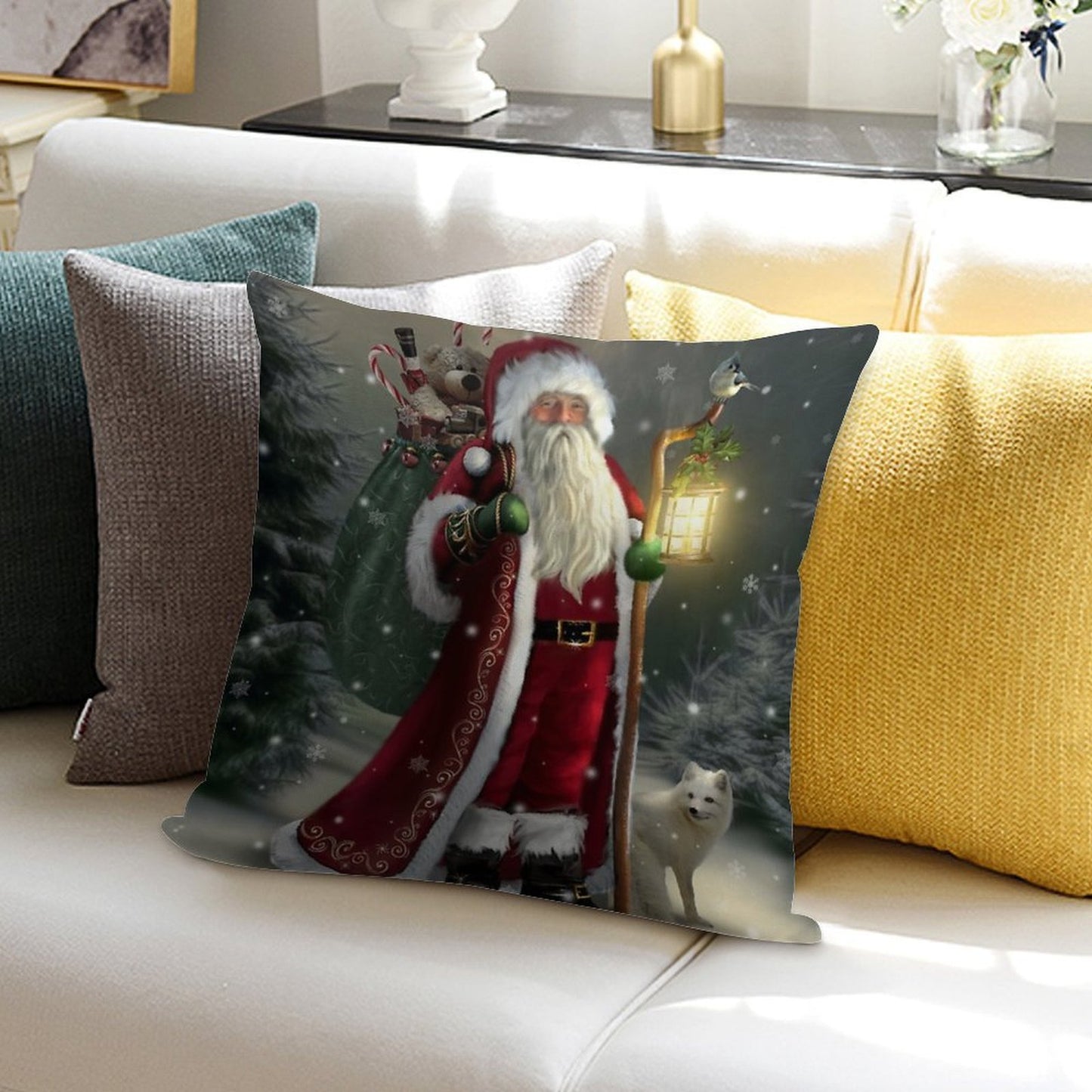 The Christmas Traveler Soft Anti-Pilling Throw Pillow