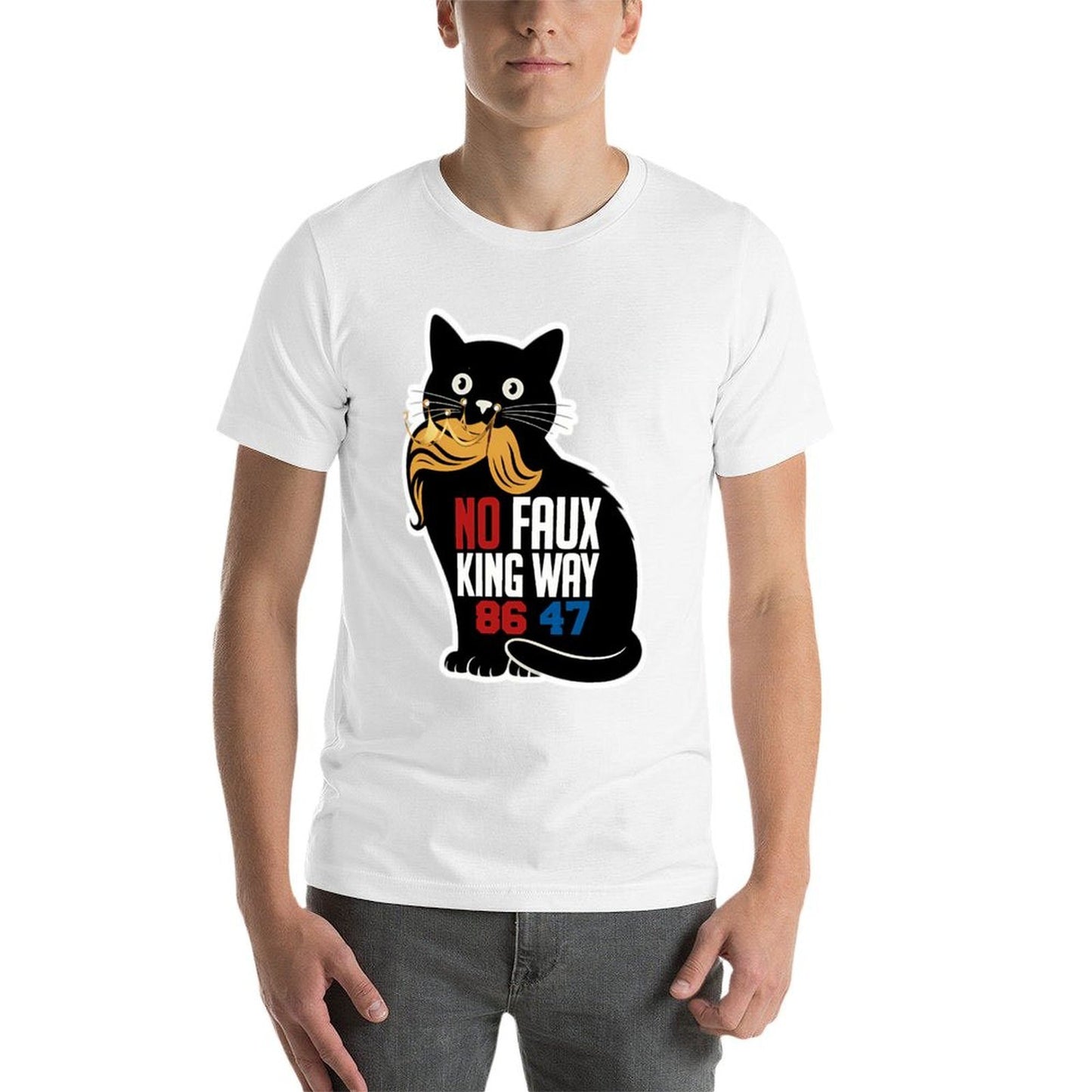 No Faux King Way 86 47 Funny Cat Stretchy T-Shirt