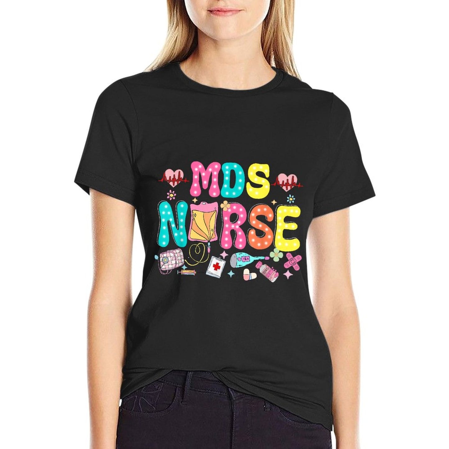 MDS Nurse Heart Valentines Day Medical Nursing Appreciation T-Shirt