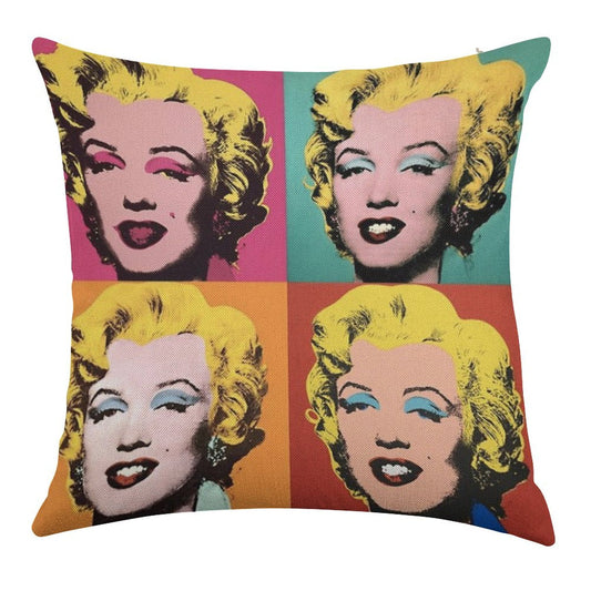 Andy Warhol Marilyn Linen Throw Pillow Cover