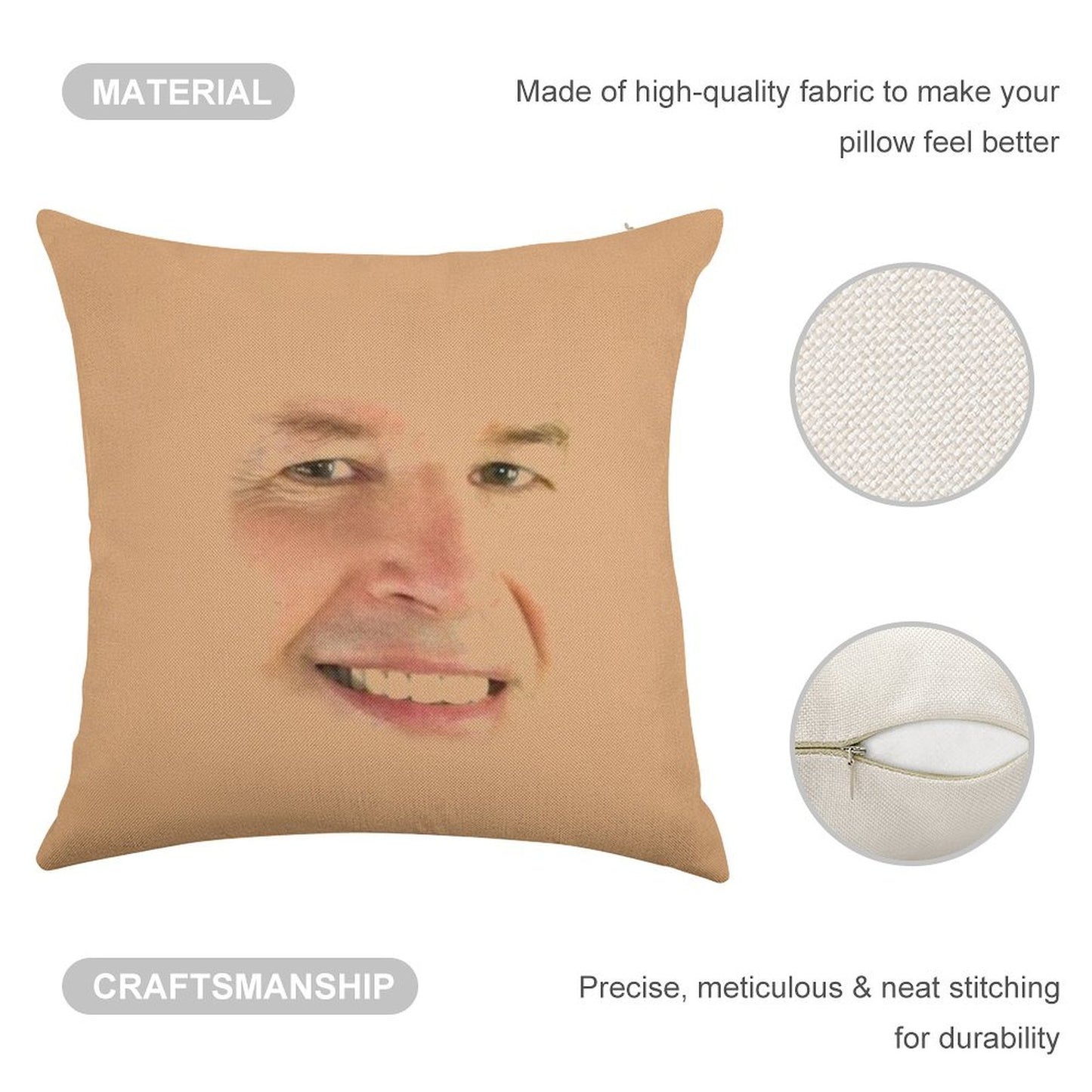 Neil Breen Linen Throw Pillow Cover