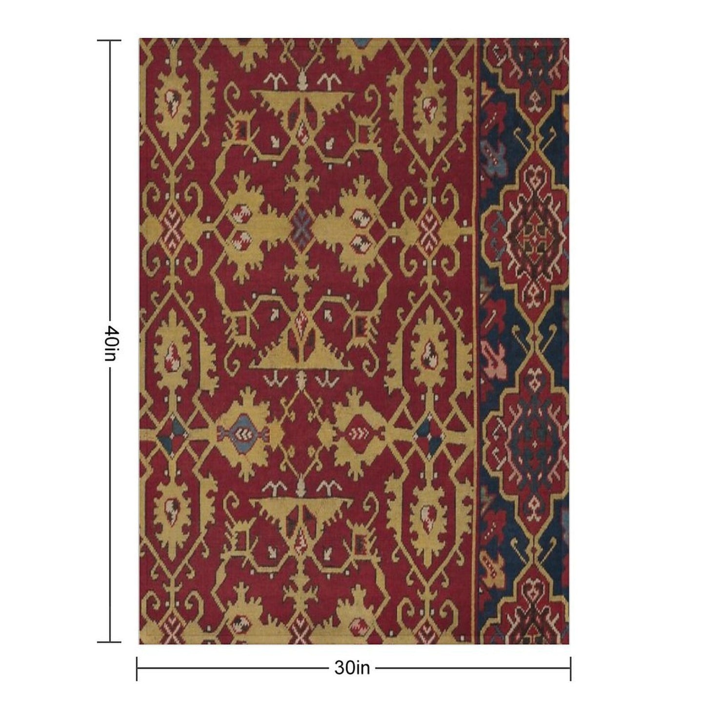 Vintage Oriental Carpet Throw Blanket