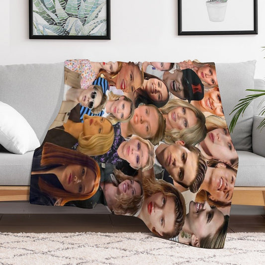 Scarlett Johansson Photo Collage Throw Blanket