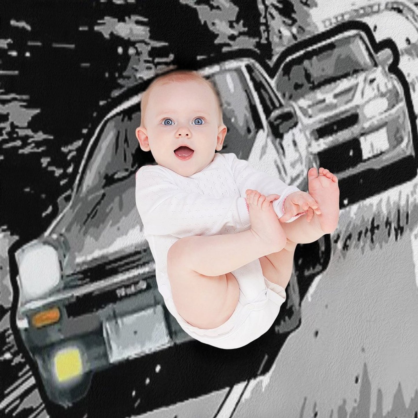 Initial D - Mountain Drift Racing Tandem AE86 Vs EVO 6 Throw Blanket