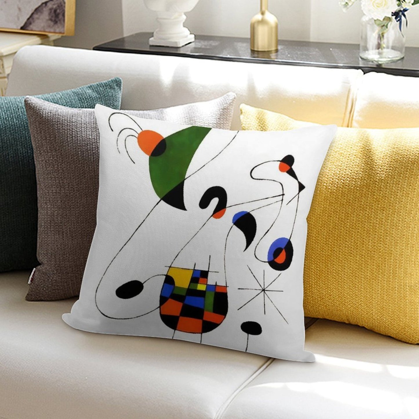 Joan-miro74623-prints Soft Style Accent Throw Pillow