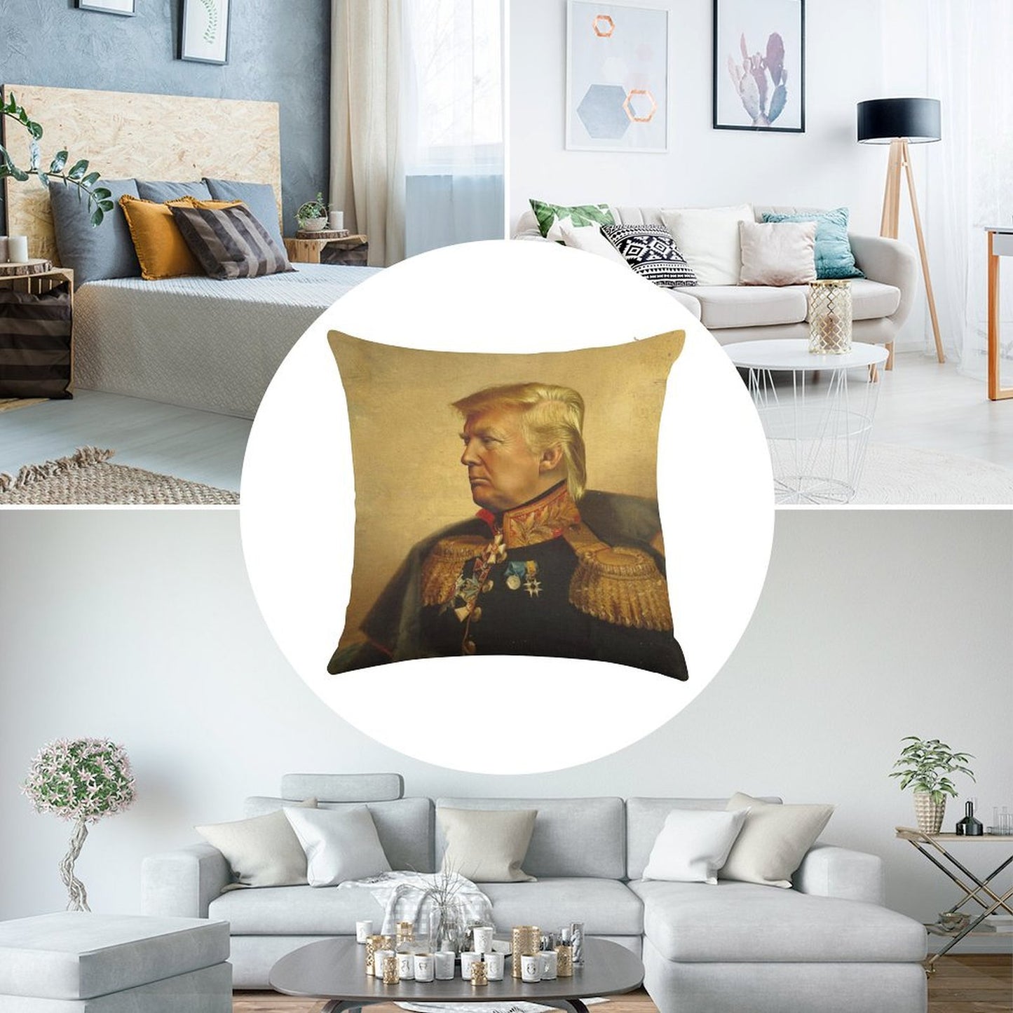 Donald Trump - Replaceface Linen Throw Pillow Cover