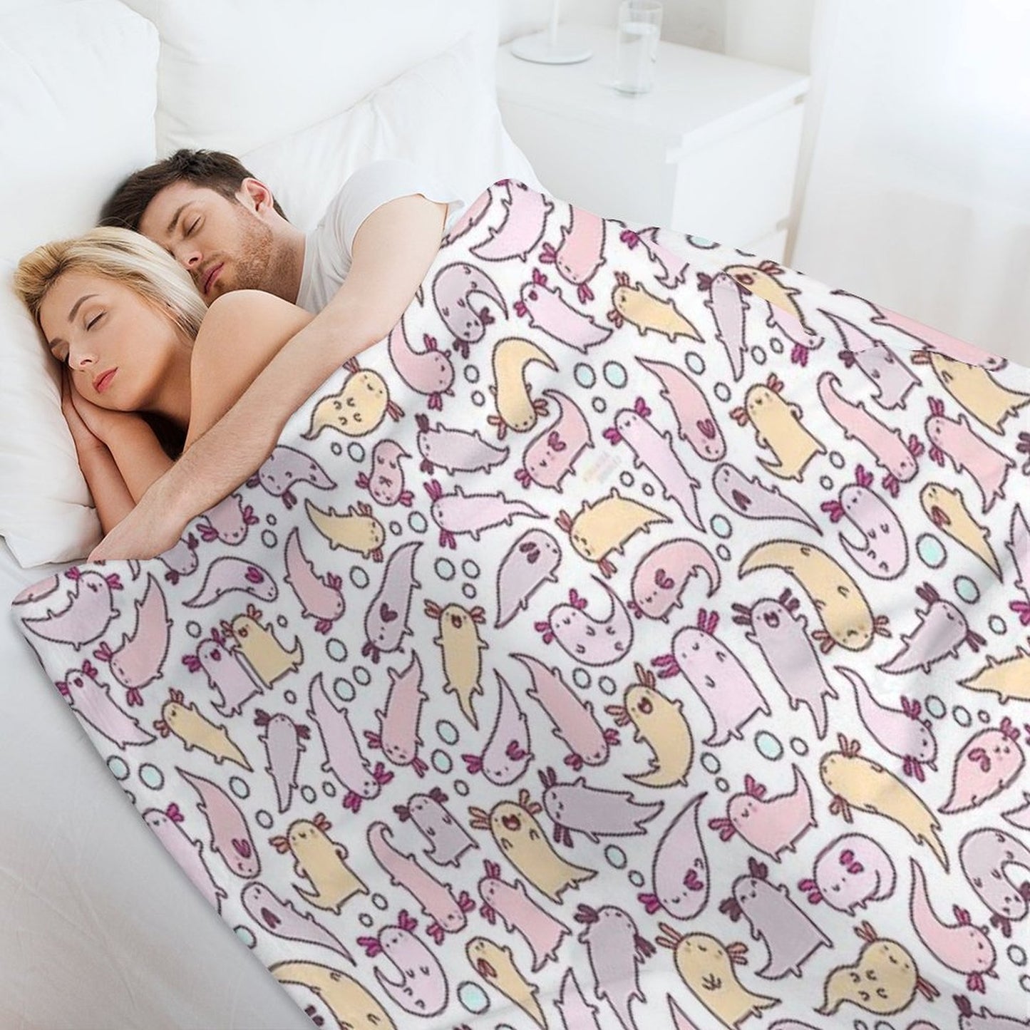 Adorable Axolotls Throw Blanket