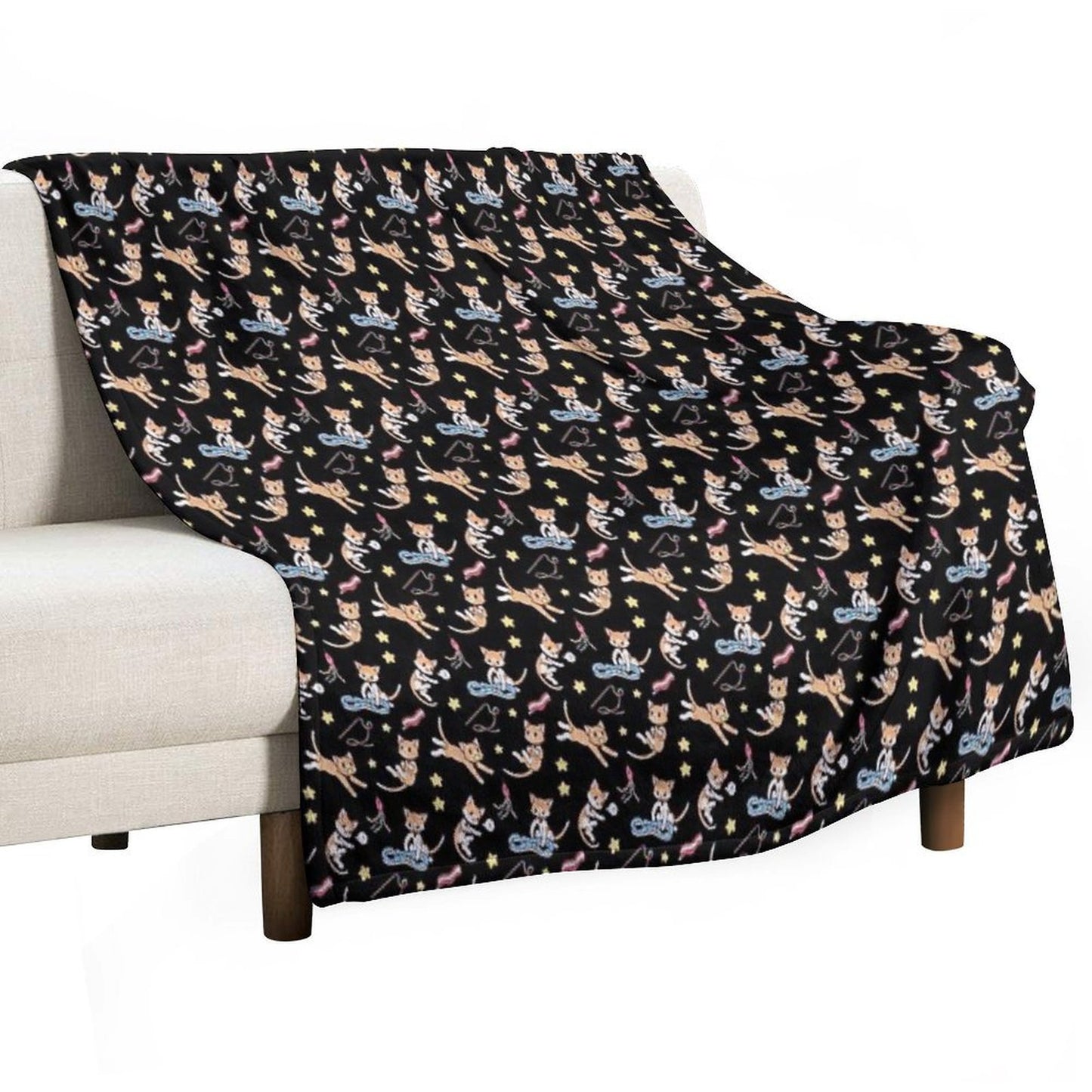 Boy Print with Black Background! Throw Blanket