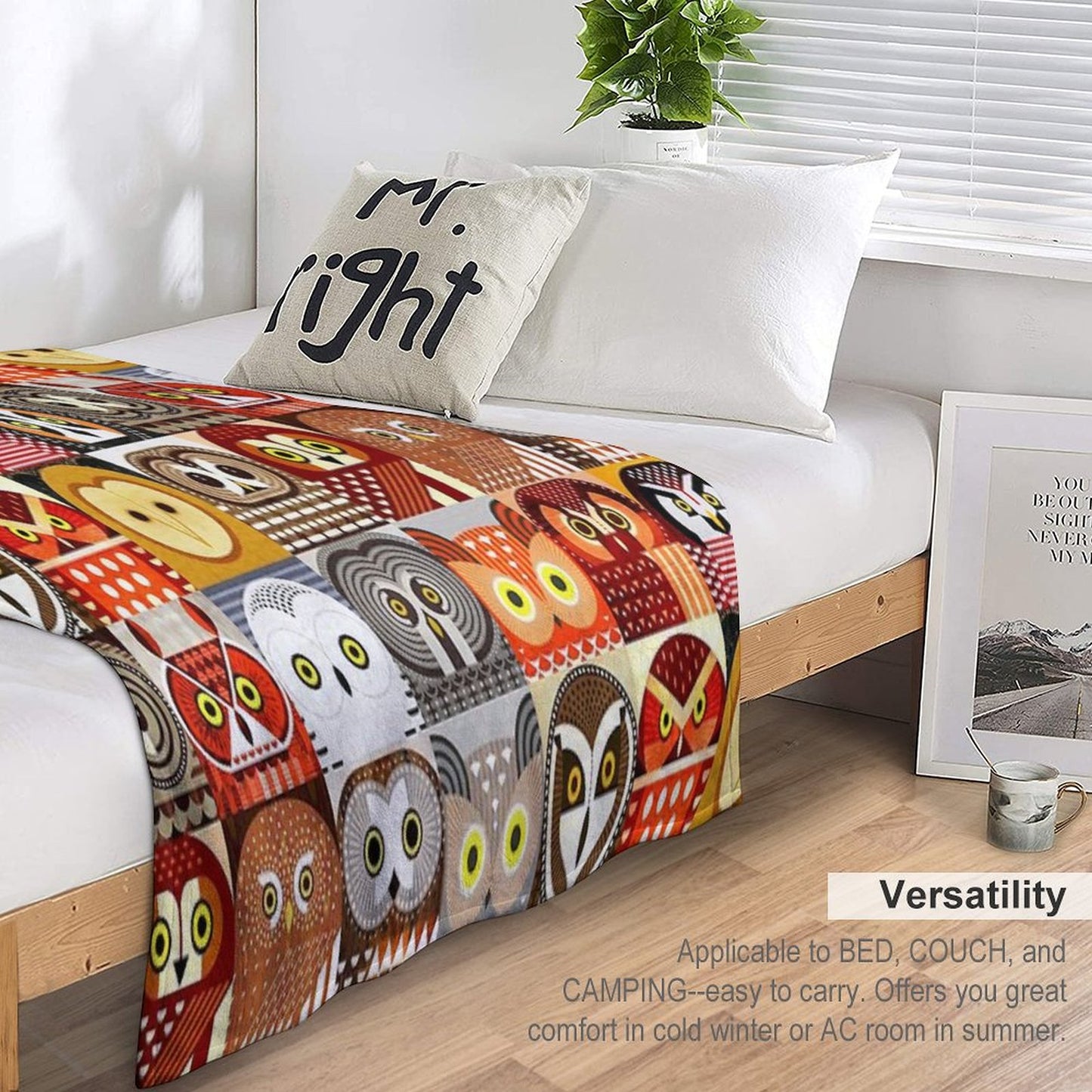 North American Owls Throw Blanket