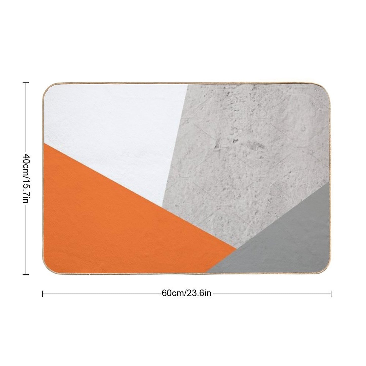 Grey Orange And Concrete Color Block Bath Mat