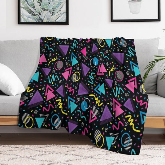 Neon Retro 90S Sprinkle Pattern Throw Blanket