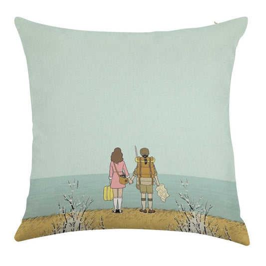 Wes Anderson Movie Linen Throw Pillow Cover