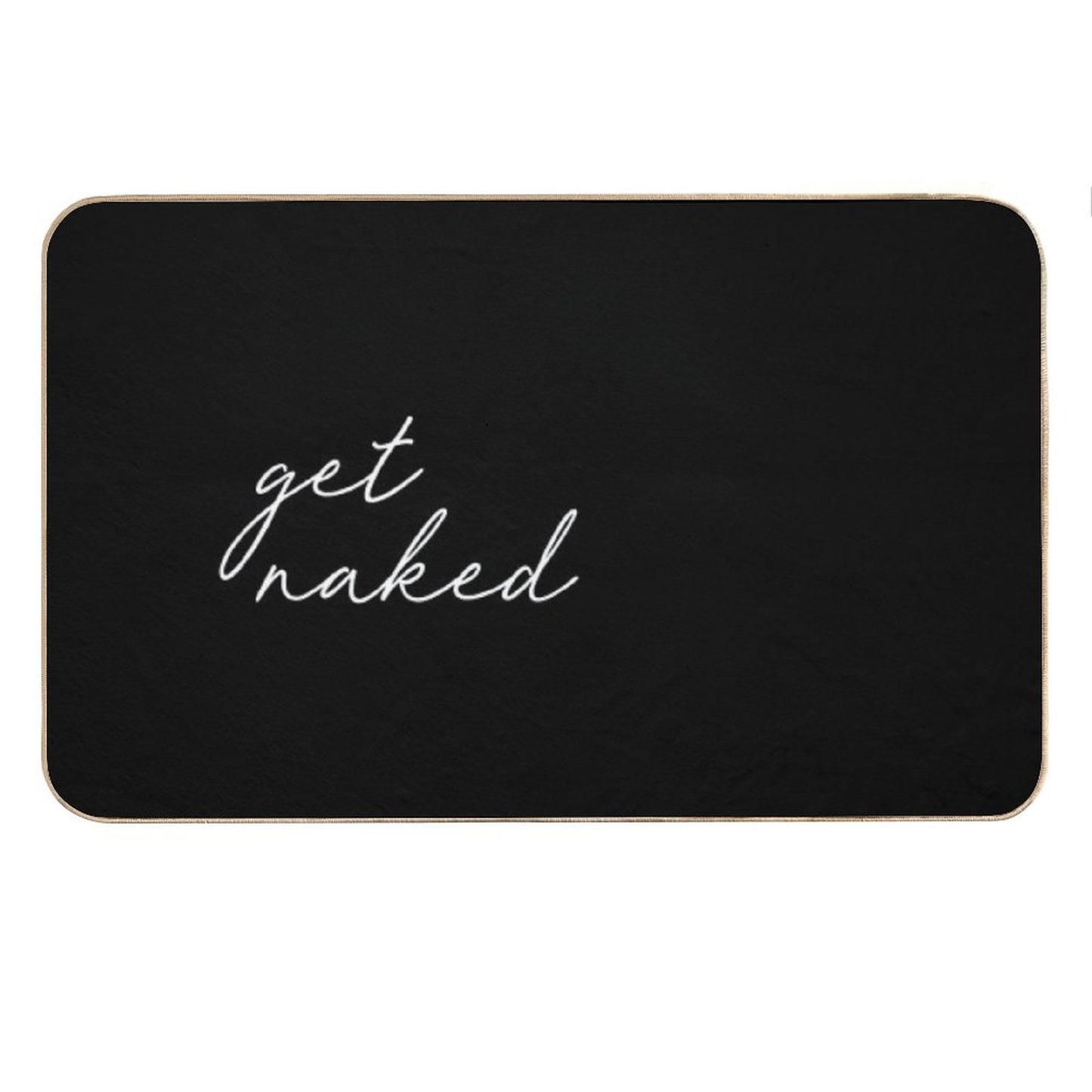 Get Naked, Black And White Bath Mat
