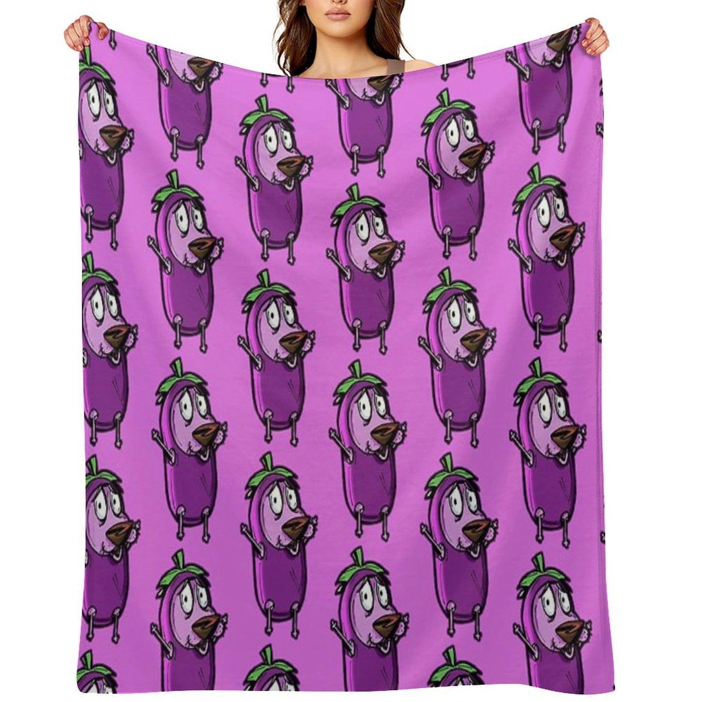 Courage The Cowardly Dog™ in The Great Eggplant Costume Throw Blanket