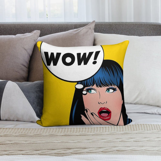 Pop Art - Wow Apron Backpack Etc Soft Gift Ready Throw Pillow