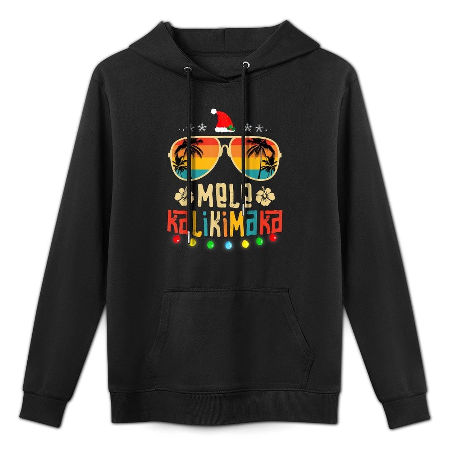 Mele Kalikimaka Christmas Hawaiian Apparel, Santa Women Men Unisex Design Hoodie