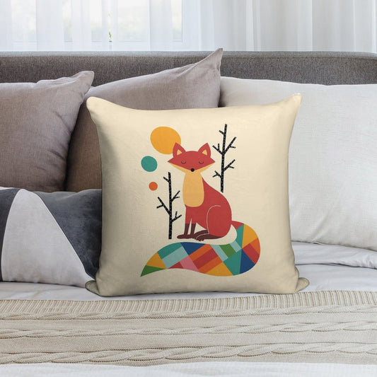 Rainbow Fox Soft Multiple Sizes Throw Pillow