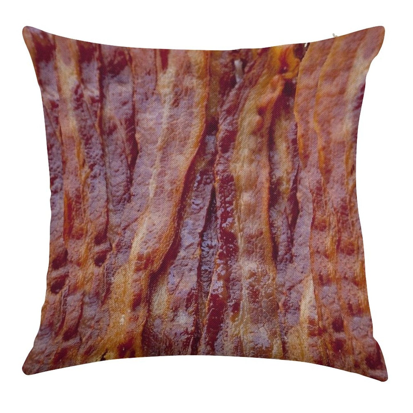 Fried Bacon Linen Throw Pillow Cover