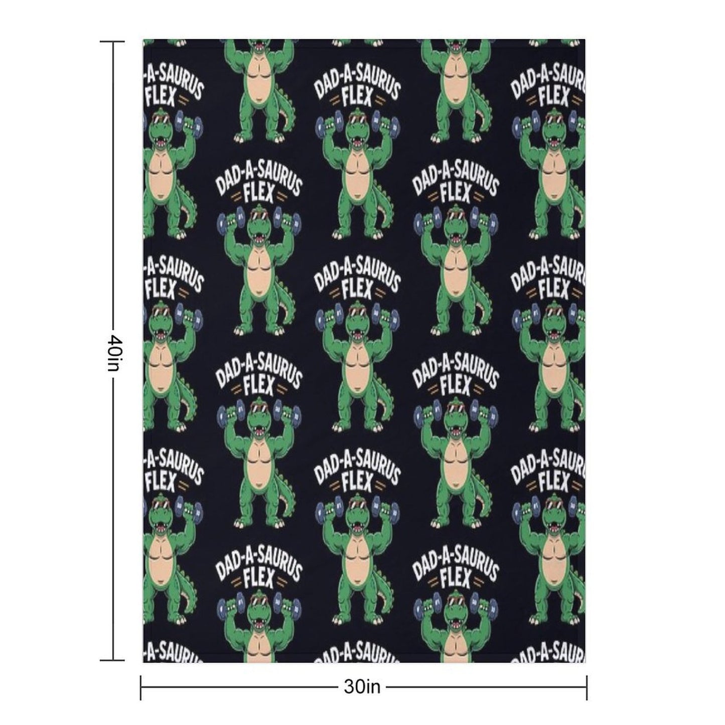 Dad-A-Saurus Flex Dino Dad Father's Day Throw Blanket