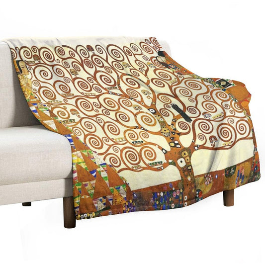 HD The Tree of Life, 1905 by Gustav Klimt - HIGH DEFINITION Throw Blanket