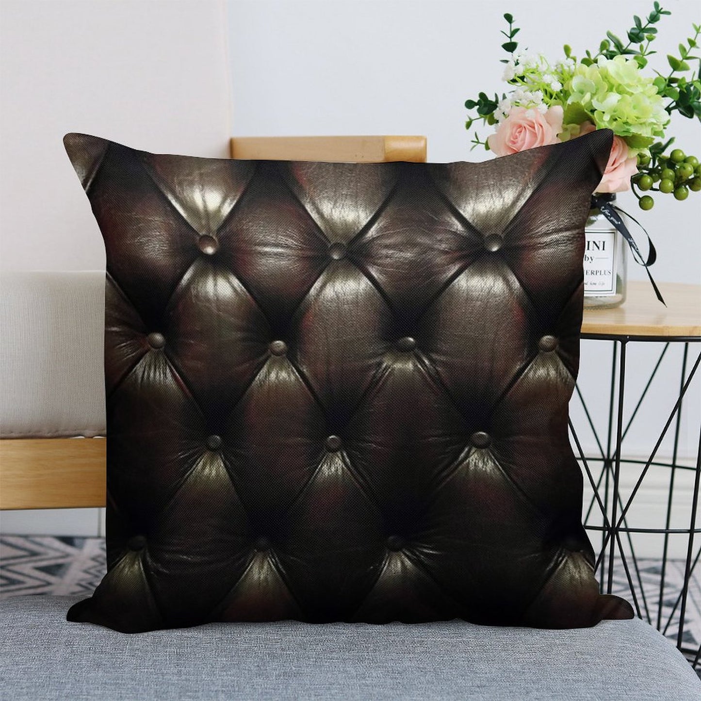 Chesterfield Natural Linen Throw Pillow Cover