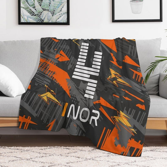 Lando Norris 4 - Abstract Design Throw Blanket
