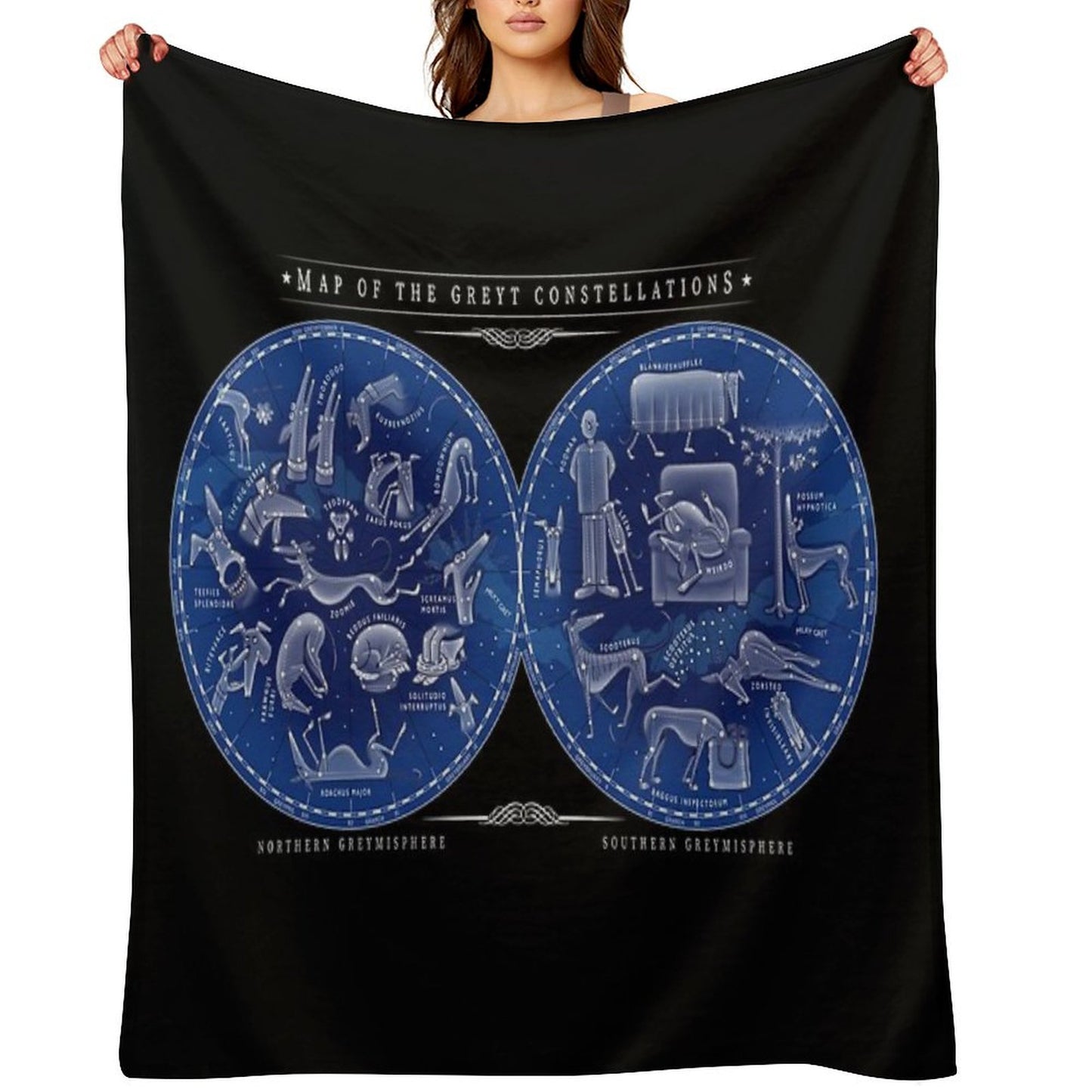 Map of The Greyt Constellations Throw Blanket