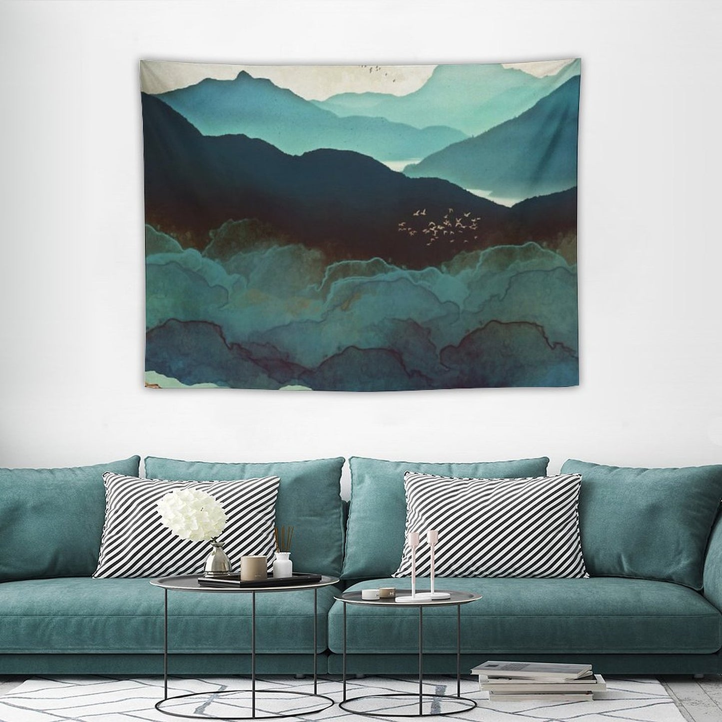 Indigo Mountains Tapestry