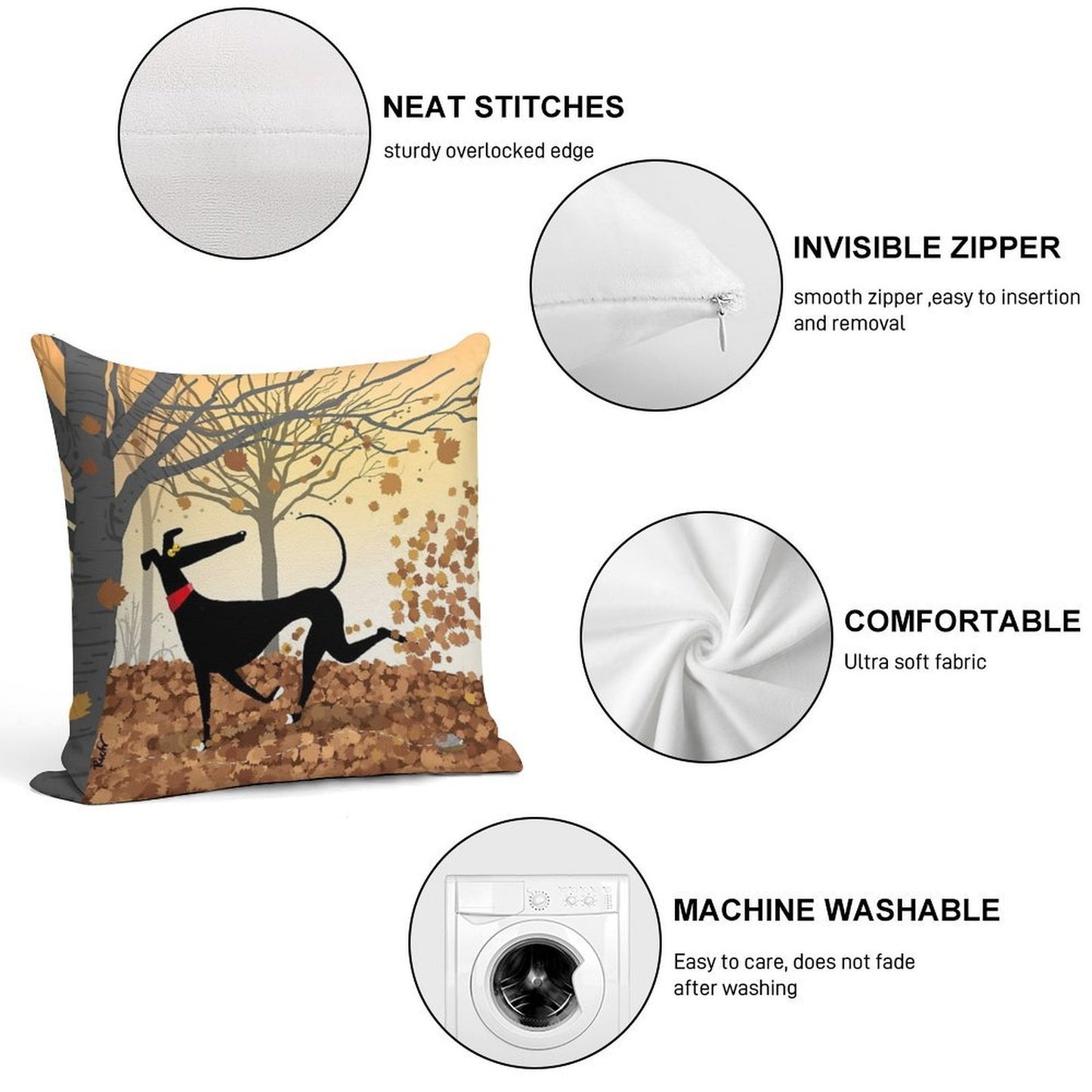 Autumn Hound Soft Anti-Pilling Throw Pillow