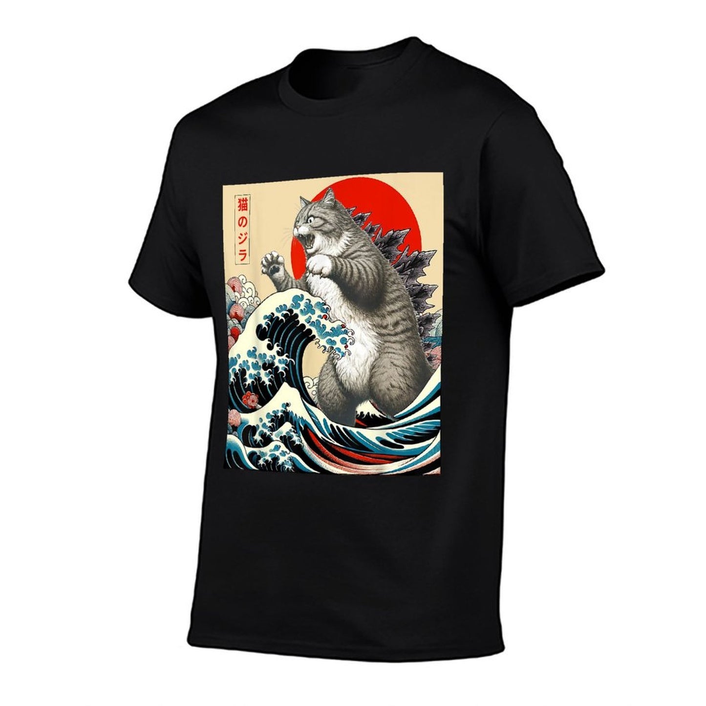 Catzilla Cat Japanese Art Funny Cat Gifts For Men Women Kid Durable T-Shirt