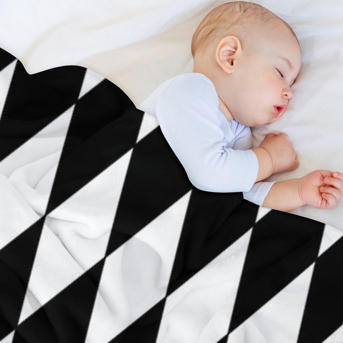 Black White Harlequin Throw Blanket