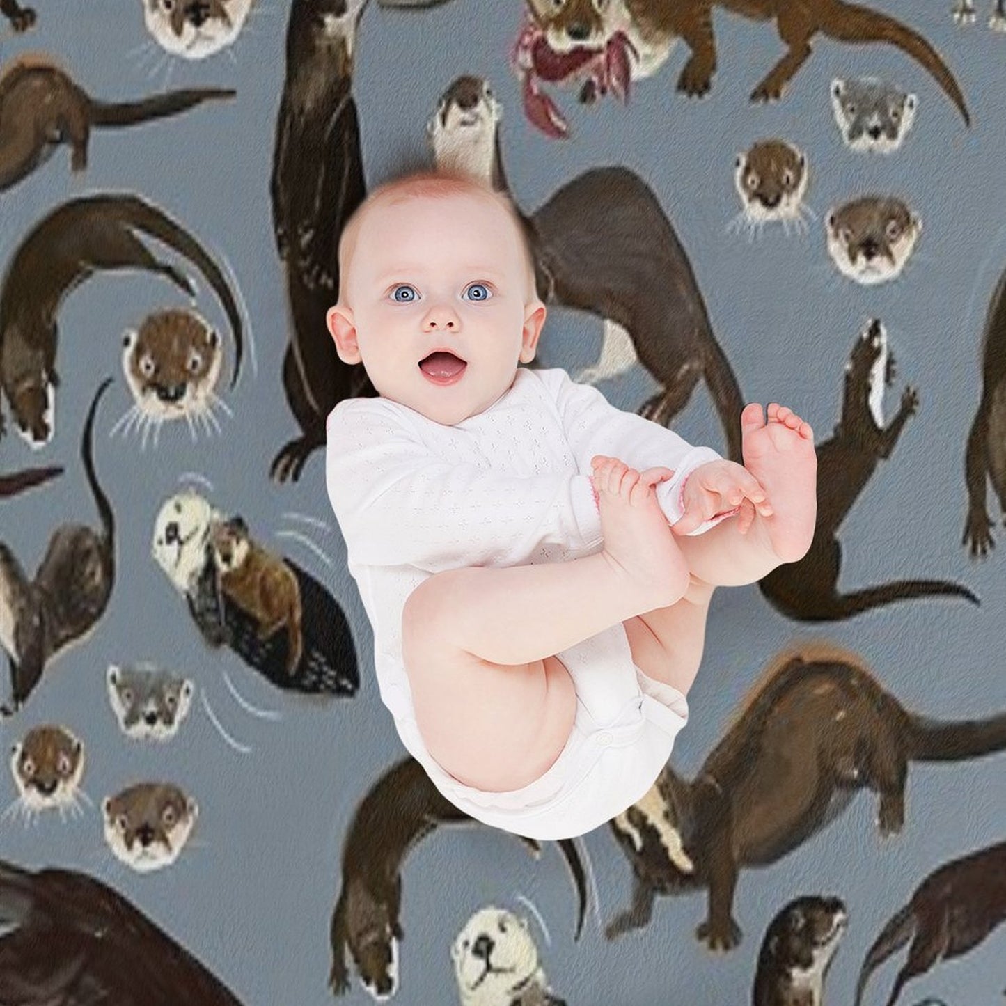Old World Otters Throw Blanket