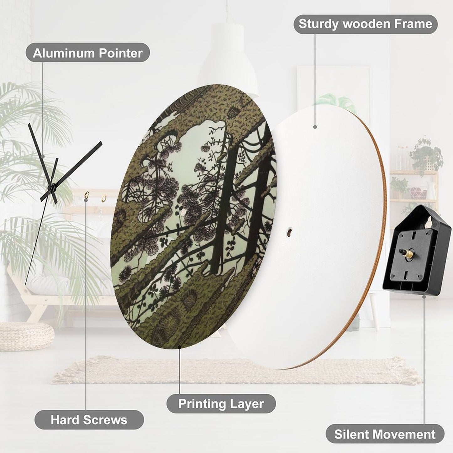 Puddle by M.C. Escher Plywood Wall Clock