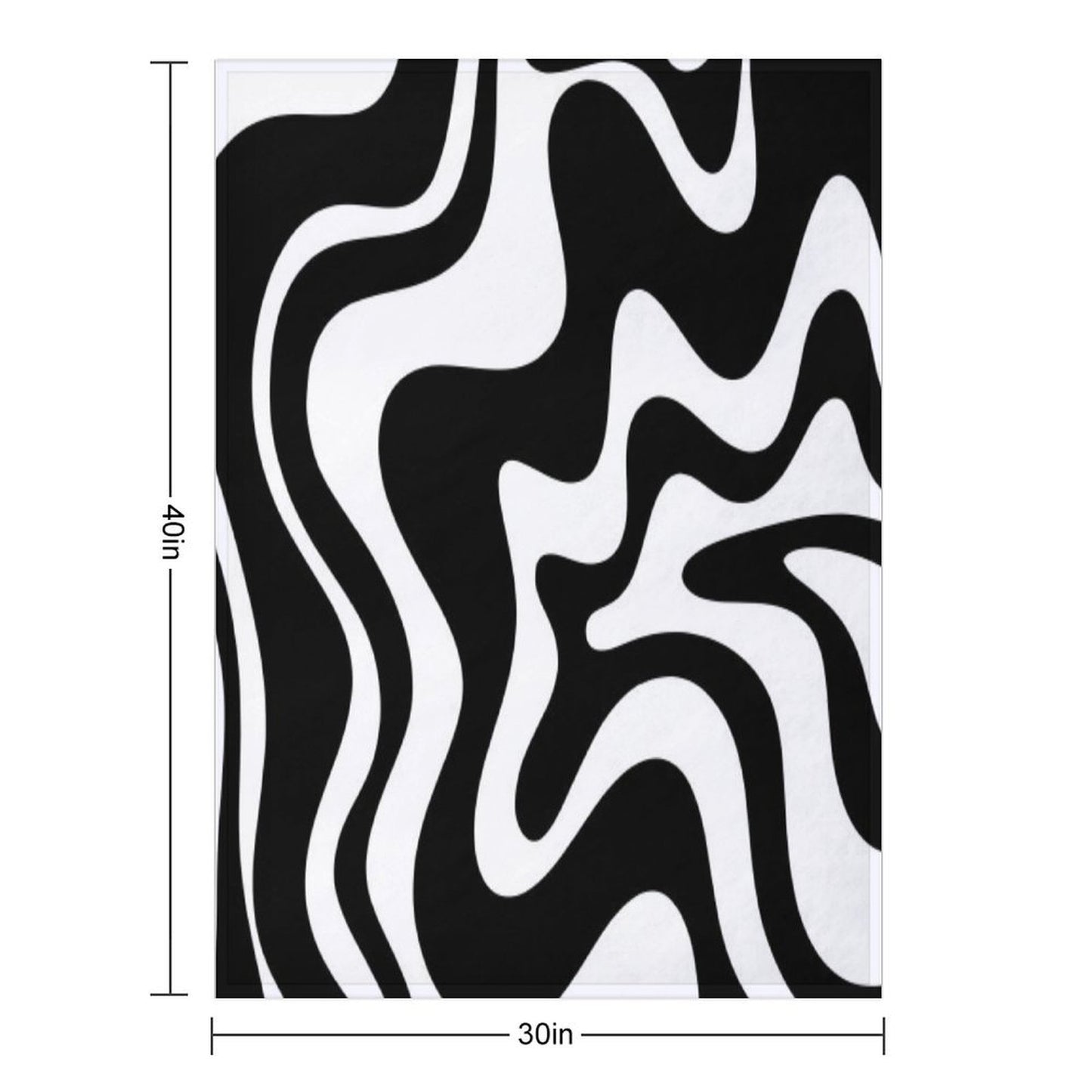 Liquid Swirl Retro Abstract Pattern in Black And White Throw Blanket