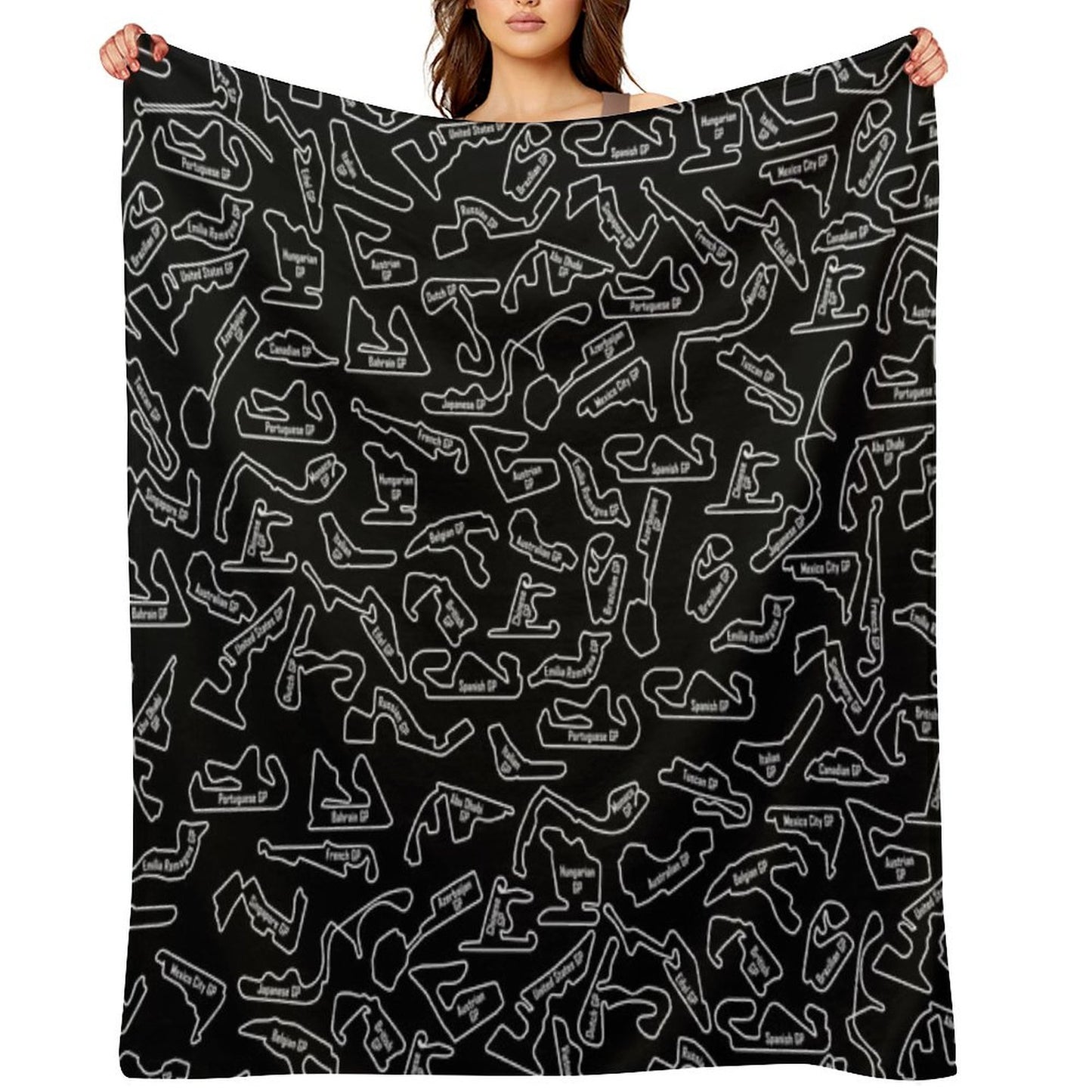 Race Circuits - Pattern Throw Blanket