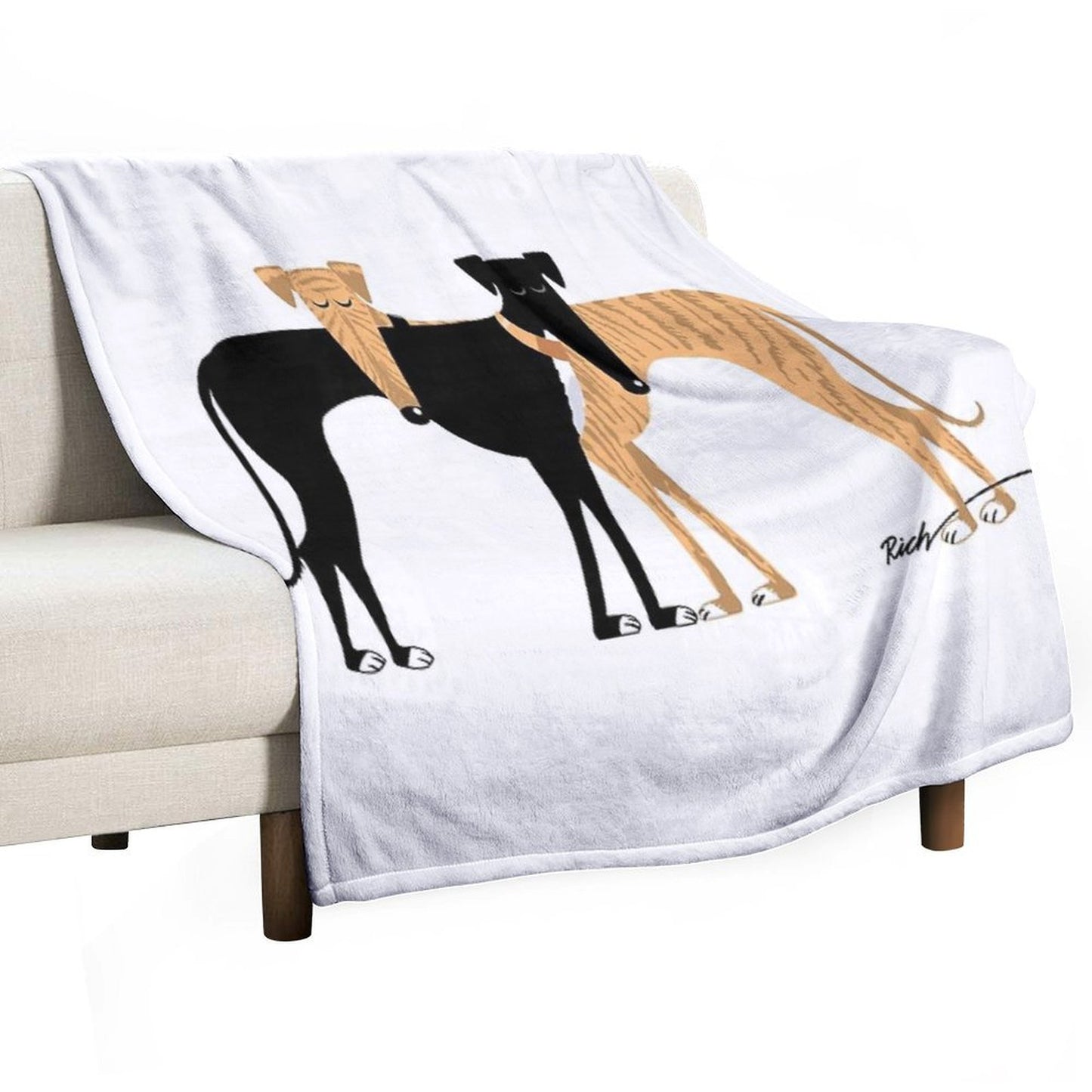 Head Rest Brindle Hound Throw Blanket