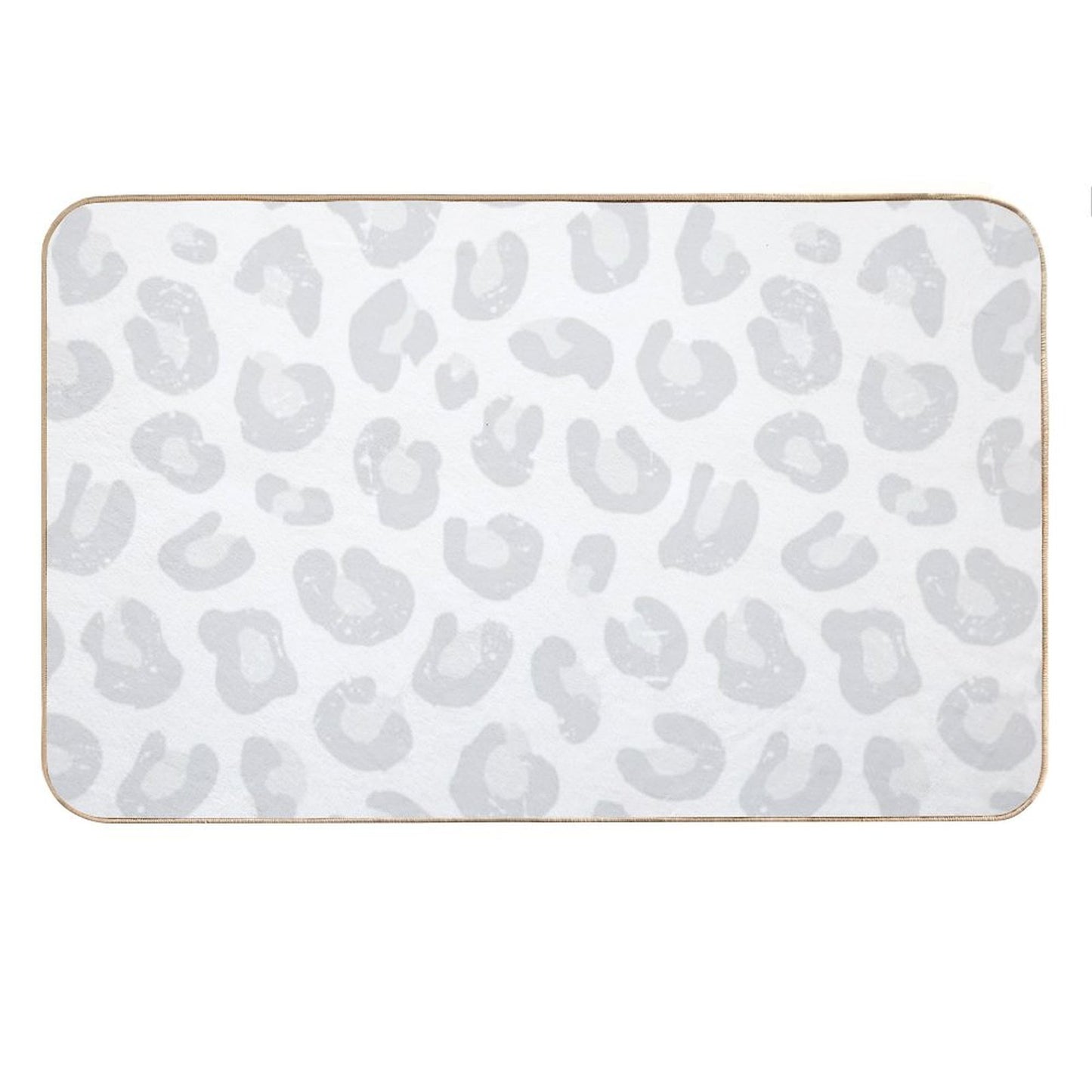 Leopard Print - Silver Gray And White Bath Mat