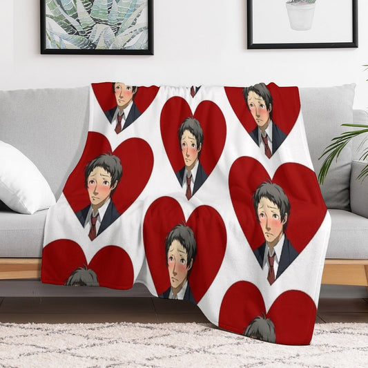 Tohru Adachi Portrait (Blushing Heart) Throw Blanket