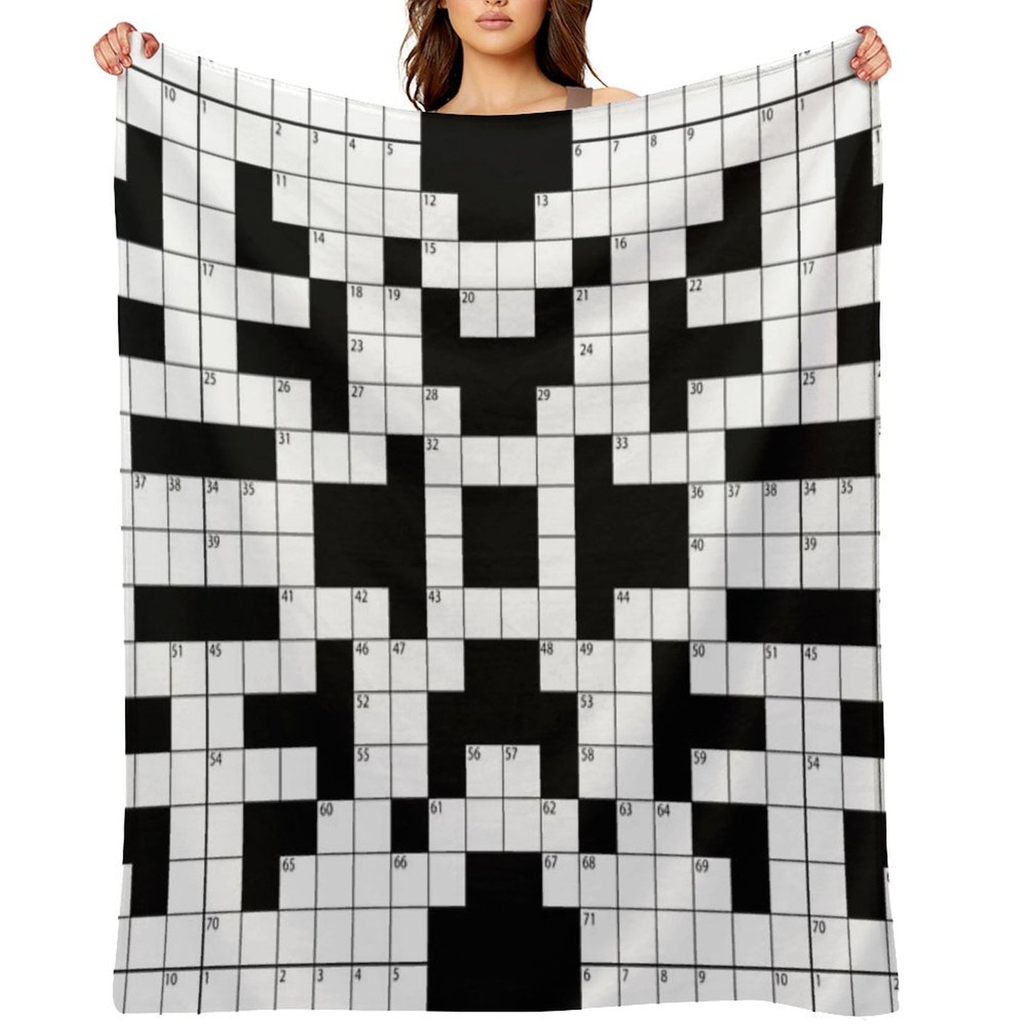 Cool Crossword Pattern Throw Blanket