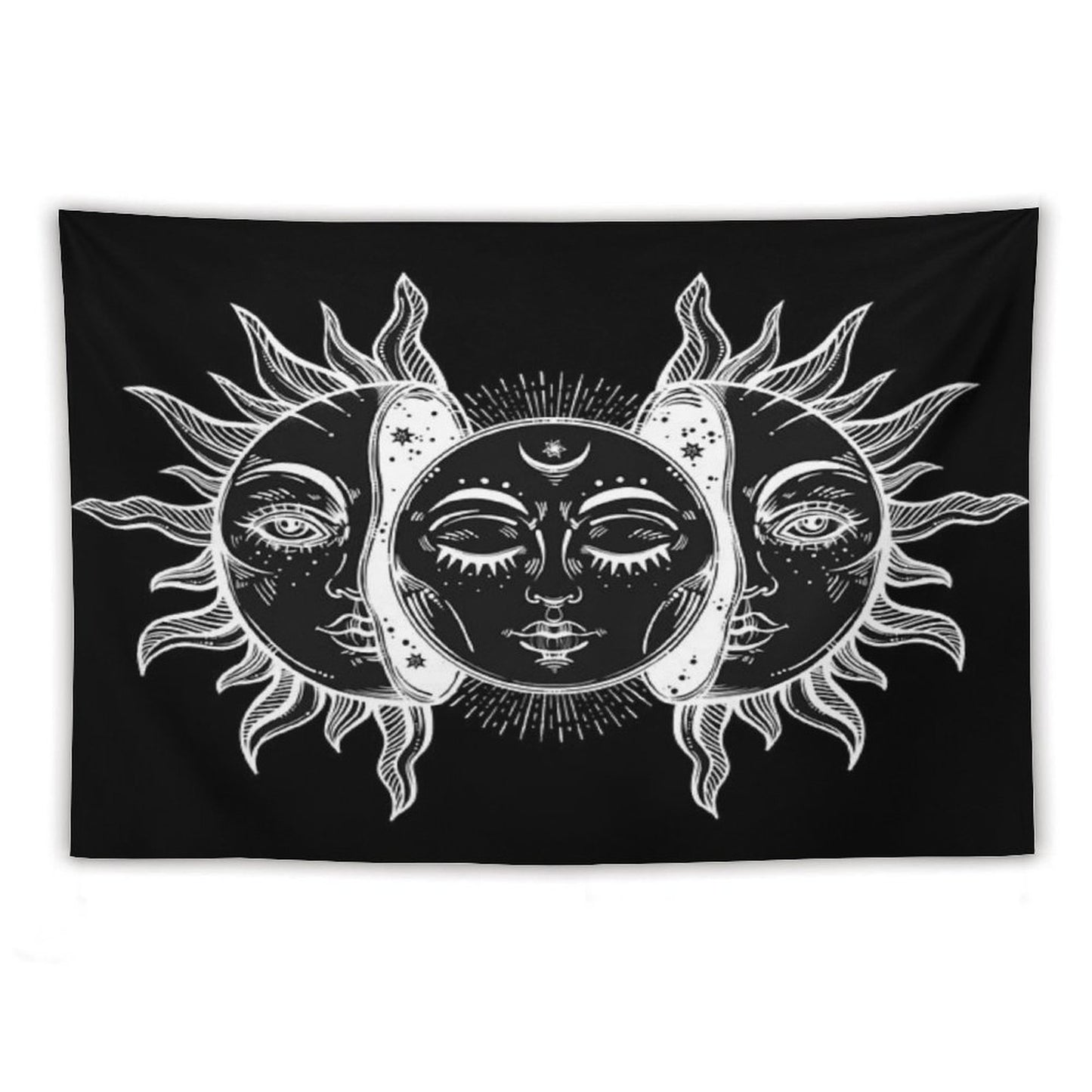 Vintage Sun And Moon Solar Eclipse Tapestry