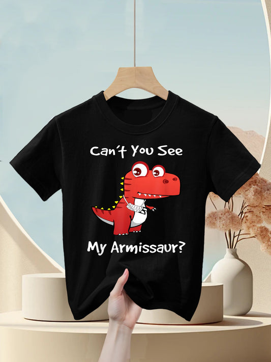 Funny Get Well Broken Arm Dinosaur with A Cast My Armissaur Kids T-Shirt