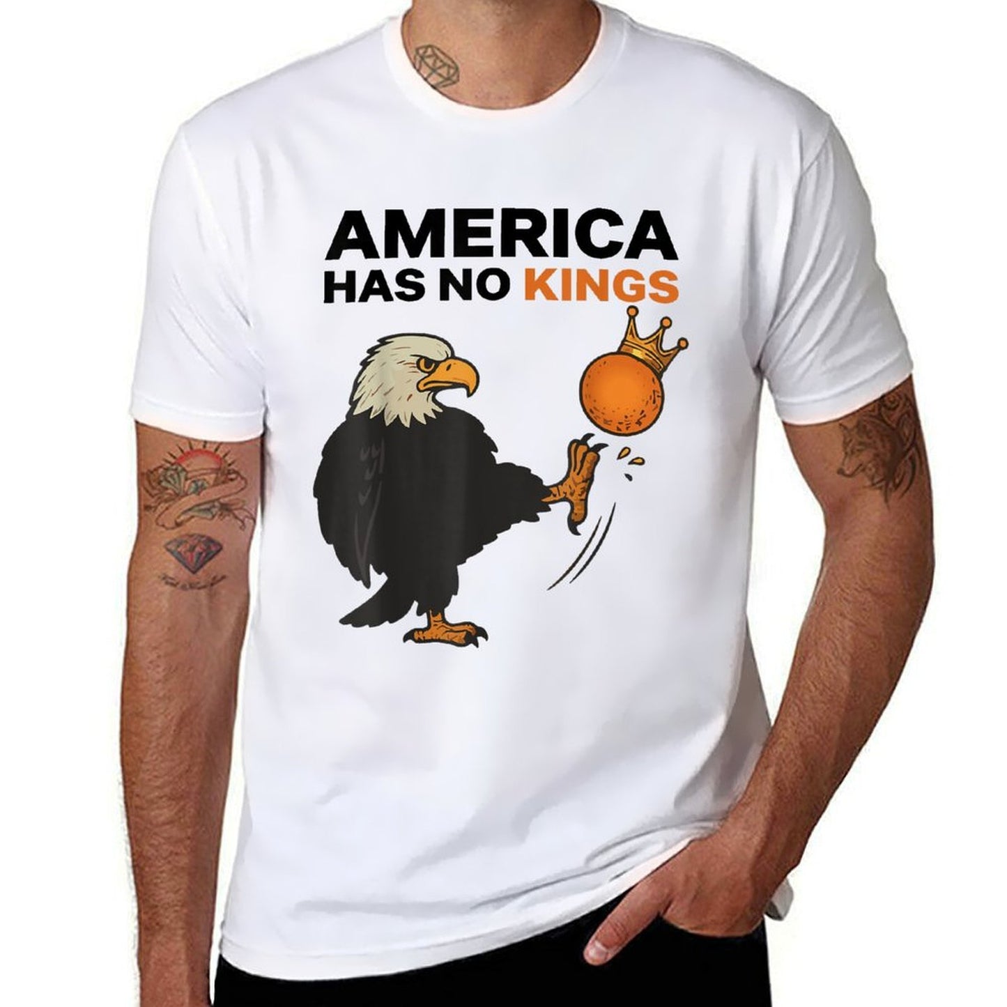 Nope, America Has No Kings Bald Eagle 4th Of July Resistance Lightweight T-Shirt